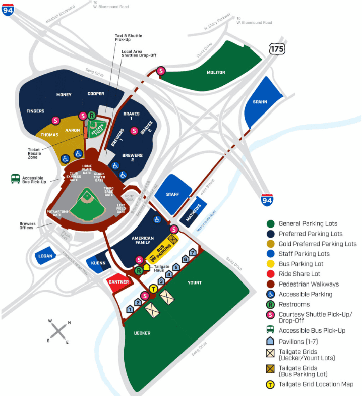 American Family Field Parking Map