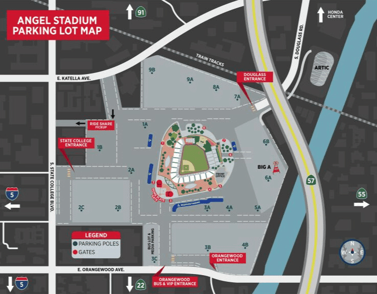 angel stadium parking map