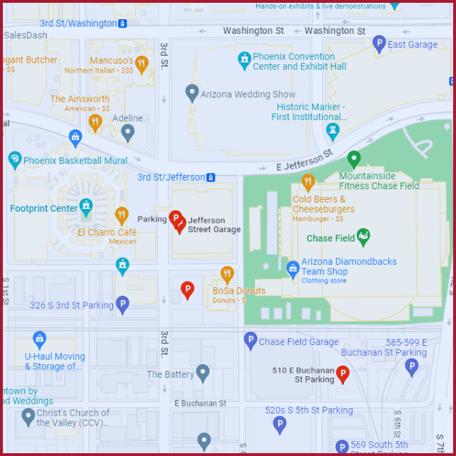 chase field parking map