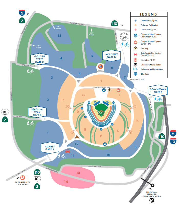 Dodger Stadium Parking Map