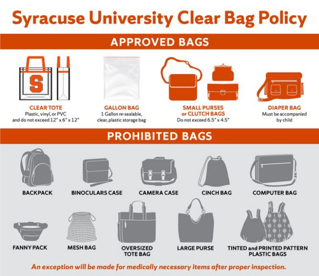 Syracuse bag policy
